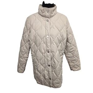 32 Degrees Heat Women's Quilted casual Puffer Coat Jacket Beige Tan Size Small